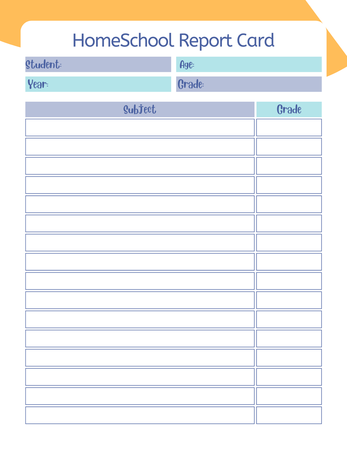 Detailed view of the lesson planning and report card template pages in the Homeschool Mastery Planner.
