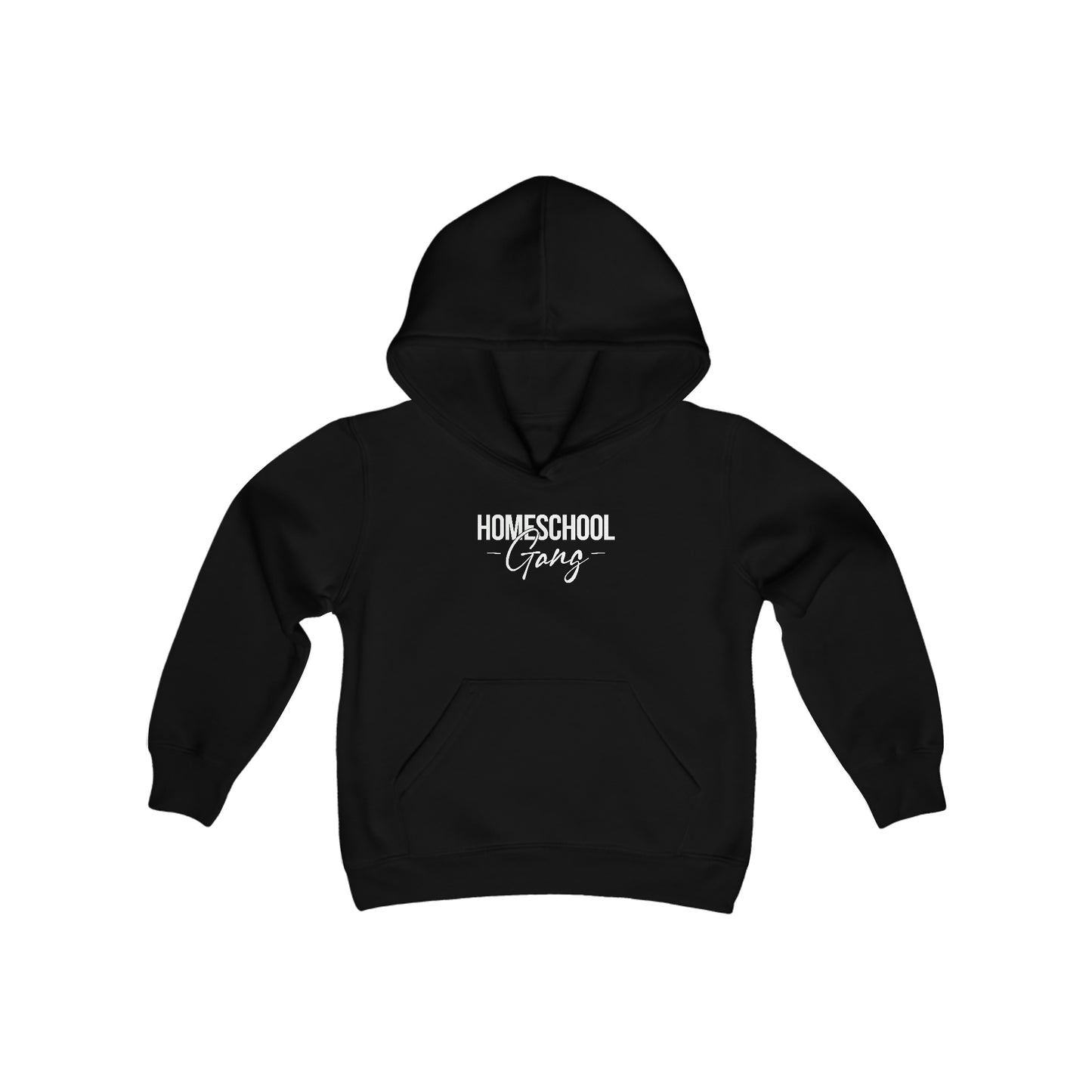 Detailed view of the durable and soft fabric of the Kids Homeschool Gang Hoodie.