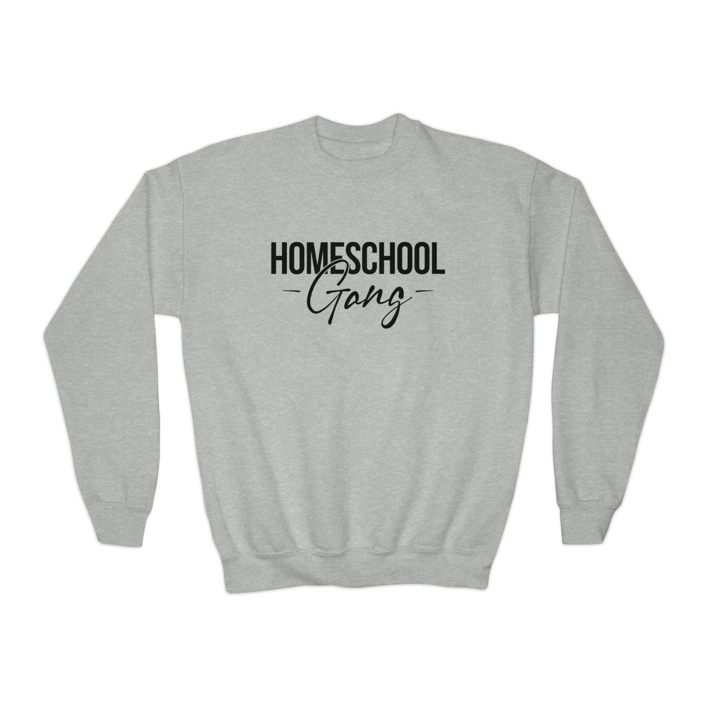 Detailed view of the soft and durable fabric of the Kids Homeschool Gang Sweatshirt.